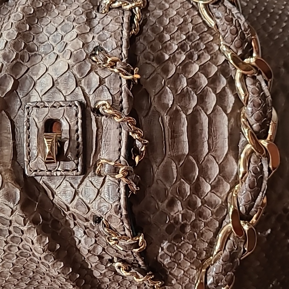 Zagliani Python Shoulder Bag W/ Magnetic Flap And… - image 2